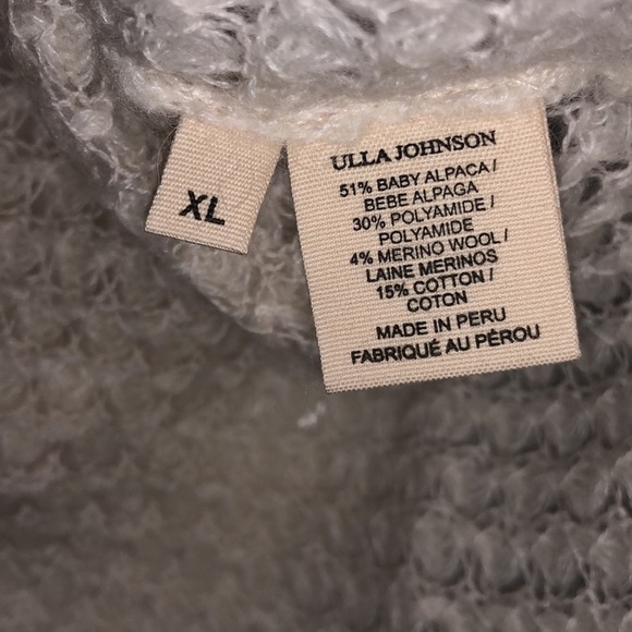 NWT ULLA JOHNSON Cream Laila Ruffled Alpaca-blend Lightweight Knit Sweater sz XL - Picture 13 of 16